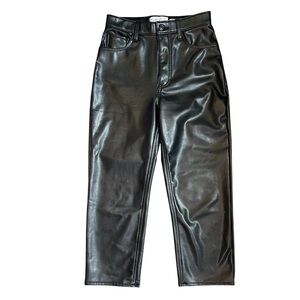 Abercrombie & Fitch Vegan Leather The Ankle Straight Ultra High Rise Pants